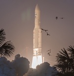 Ariane 5 launch of Hylas-4 and Superbird-8, April 2018 (Arianespace)