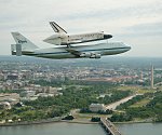 Discovery and 747 over DC (NASA)