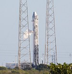 Falcon 9 on pad for COTS2/3 wet dress rehearsal (NASA/KSC)