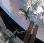 Cygnus grappled by ISS arm on Orb-2 mission (NASA)