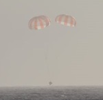 Dragon splashdown on SpX-5 mission (SpaceX)