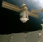Nauka docking with ISS (NASA TV)