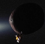 New Horizons flying past 2014 MU69 (NASA/SwRI illus.)