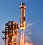 New Shepard liftoff on first crewed flight (Blue Origin)
